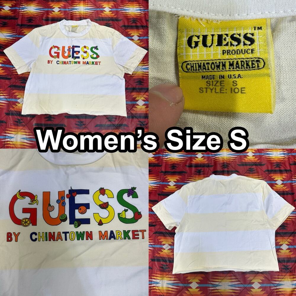 GUESS China Town Market Los Angeles Women’s Size Small Fruit T-Shirt READ